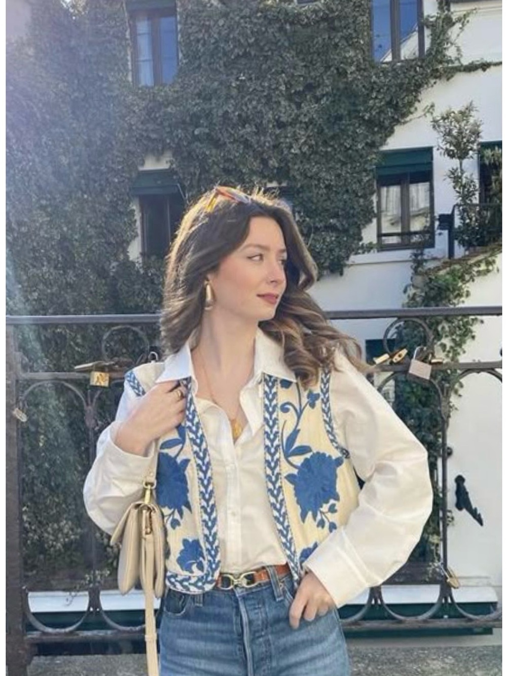 Embroidered Vest | Beautiful Blue | Brand: Rebellion | Size Large